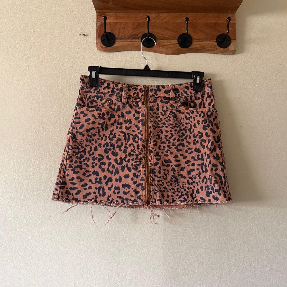 Free People Leopard Print Mini Skirt